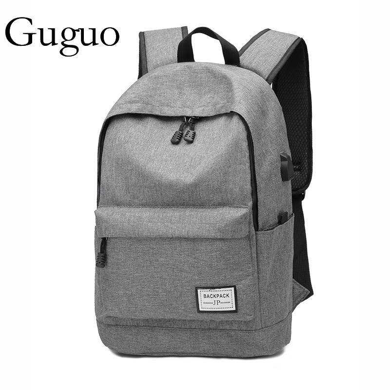Guguo Designer Bag Cross-border Source Simple Backpack USB Charging Men's Laptop Bag Large Capacity Casual Business Luxury Bag Notebook Backpack