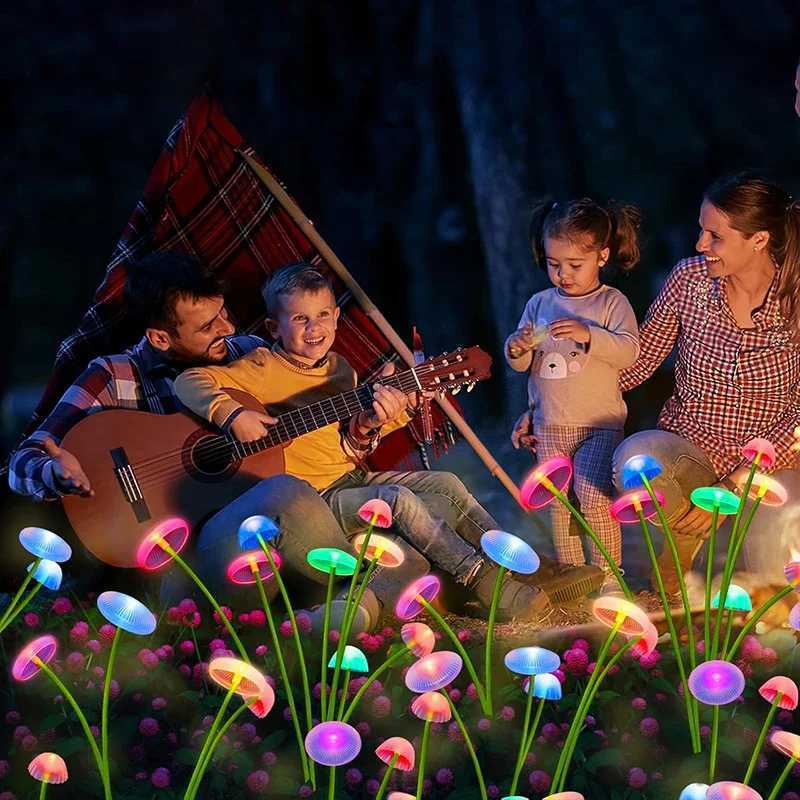 LED Outdoor Solar Mushroom Lights Garden Decor Jellyfish Sway Light Waterproof Patio Landscape Pathway Yard Lamp C250922