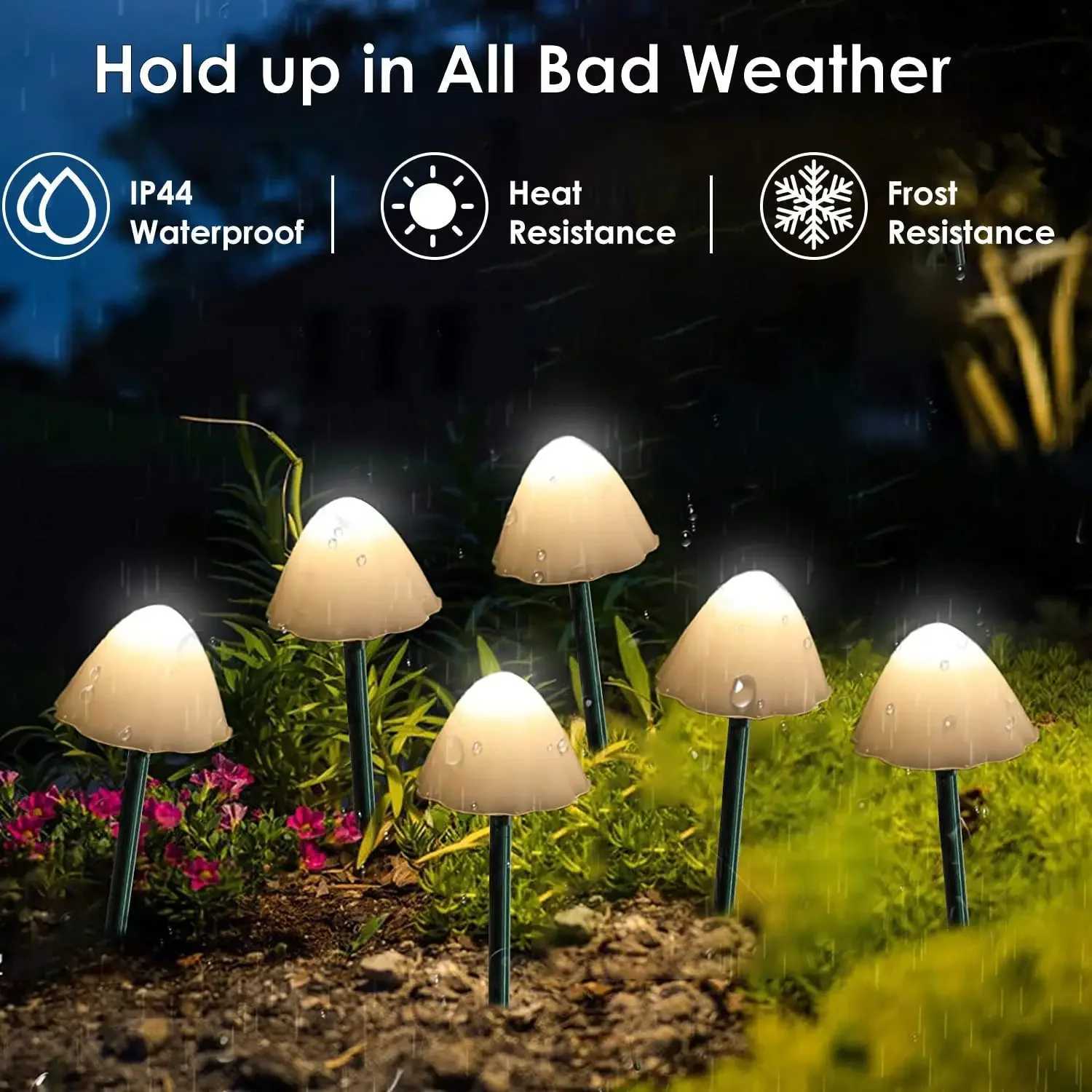 Mushroom String Lights Solar Fairy Lawn Lamp Outdoor Landscape Camping Garden Party Terrace Decoration Lights C250922