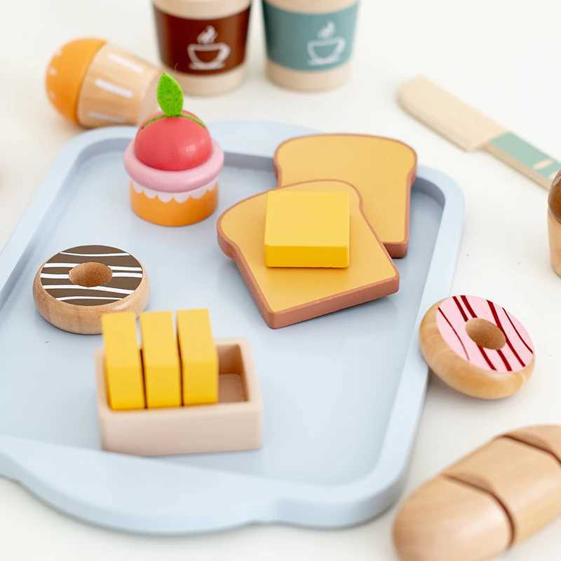 breakfast Wooden Mini Kitchen Toys Pretend Play Educational House Toys For Children Simulation Kitchen Utensils Girl C250922