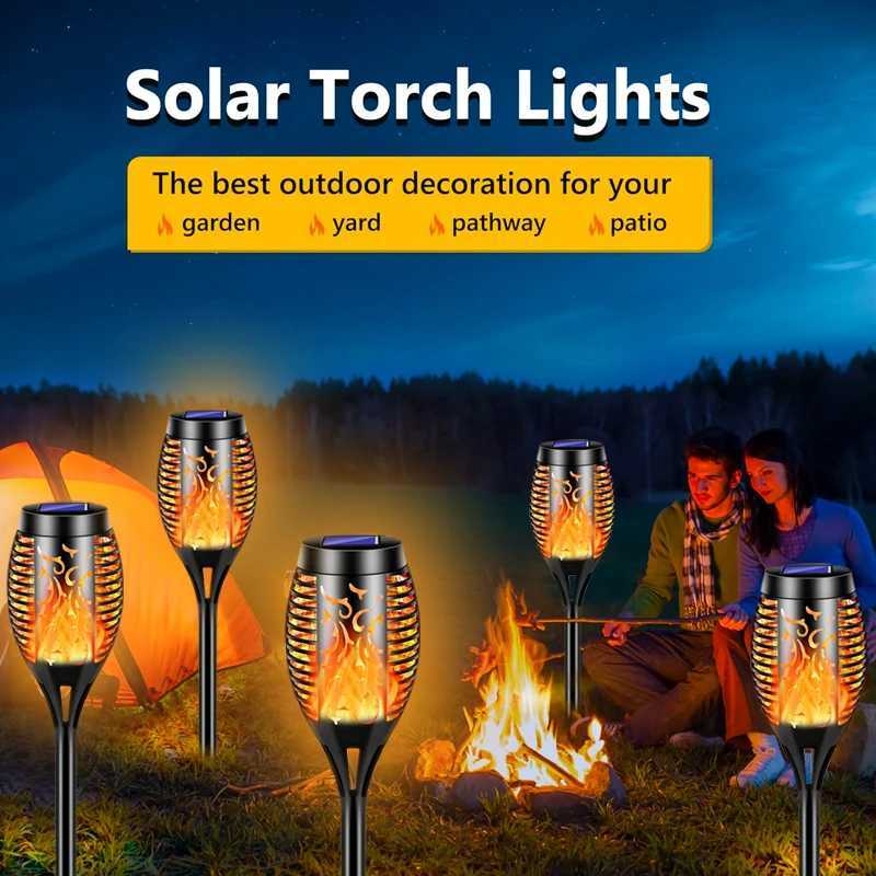 Outdoor LED Solar Torch Lights Waterproof Garden Decoration Lawn Pathway Flame Flickering Dancing Solar Lamp C250922