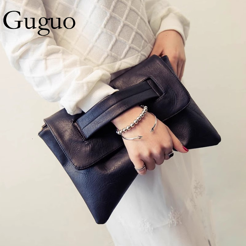 Guguo Designer Bag 2025 New Korean Style Women's Bag Trendy Large Capacity Simple Shoulder Crossbody Luxury Bag Clutch Envelope Bag