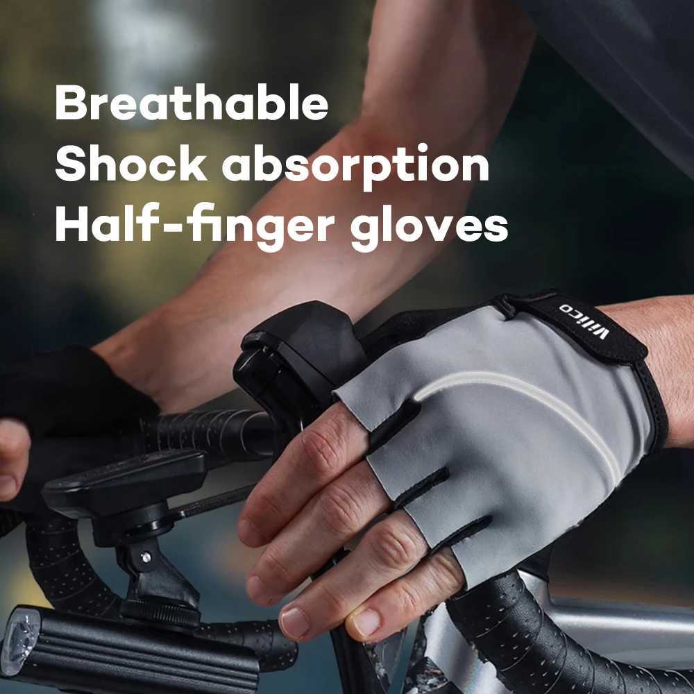 Cycling Bike Gloves Half Finger Shockproof Breathable MTB Mountain Bicycle Sports Gloves Men Women Cycling Short Gloves J250922
