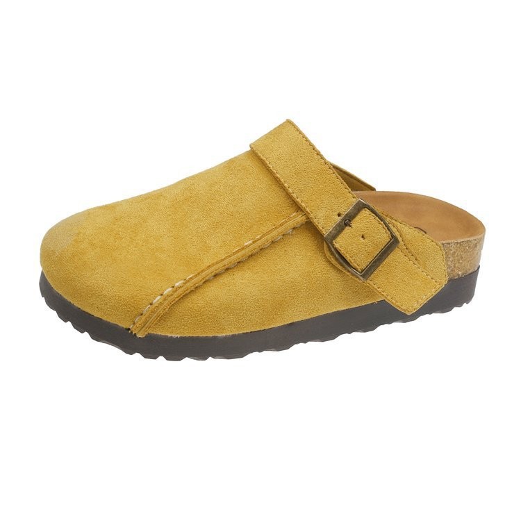 Ladies' 4.5cm Thick Bottom Double Wearing Baotou Slippers 2025 Autumn New Design Versatile Height Increasing Cork Slippers Size 35-41 Free Shippi