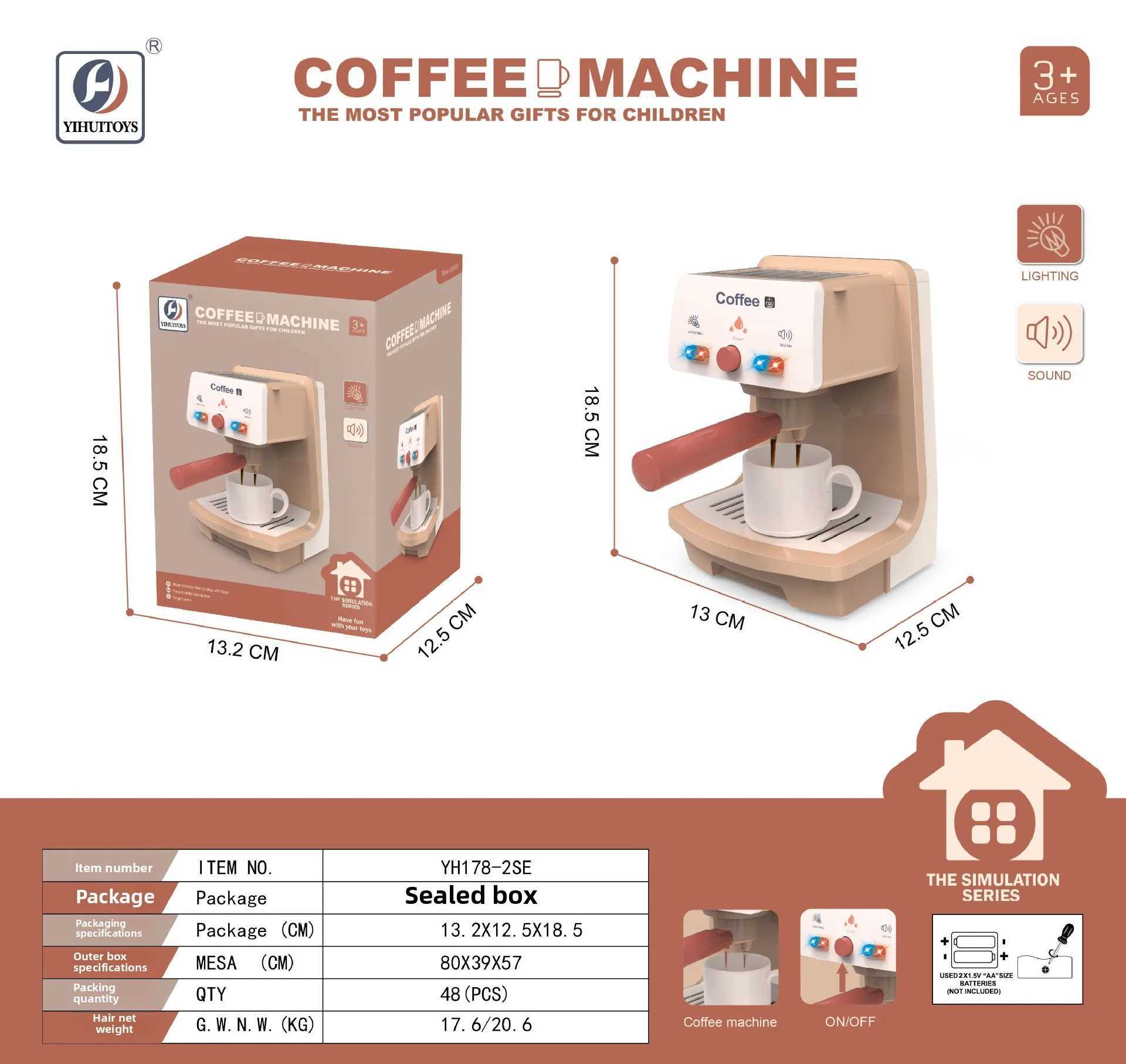 Childrens Play House Simulation Coffee Machine Toy Simulation Kitchen 2024 Role Play Girl Year Old C250922