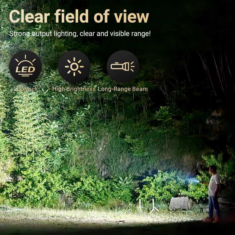 1200lm Mini Flashlight EDC Torch with 4 Ds and Red Flash Aux D Copper Metal Pen Flashlight with Base ergency Y250922