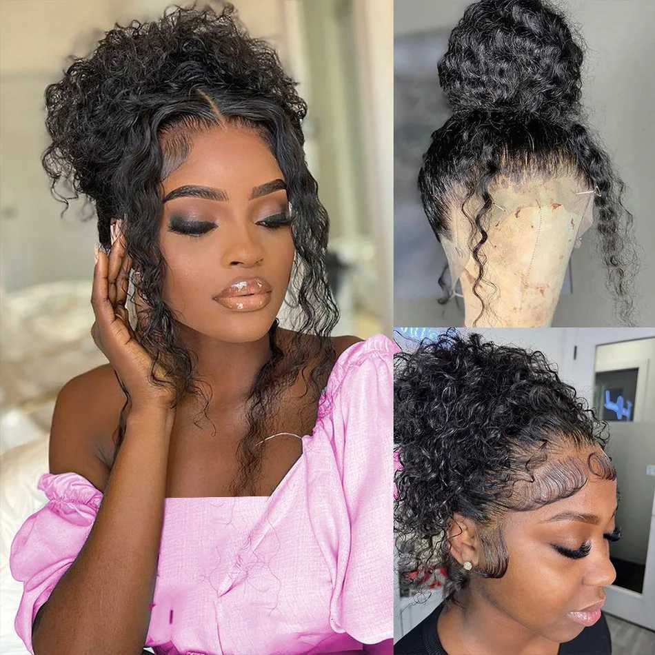 360 Full Lace Wig Human Hair Water Deep Wave Frontal Wig 13X4 Hd Lace Front Wigs Curly Wigs Brazilian Hair 30 40 Inch Preplucked C250922