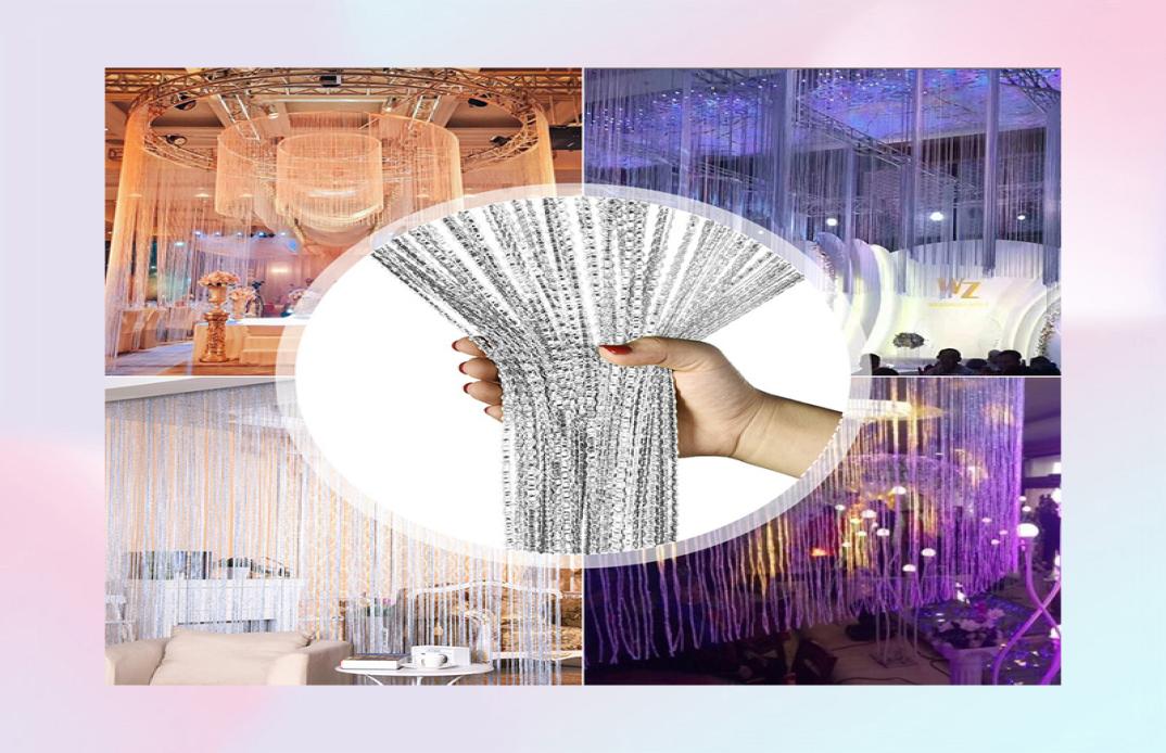 Curtain Living Room Curtains Shiny Tassel Hanging String Door Window Curtain String Door Divider Drape Valance Home Decoration 2205602498