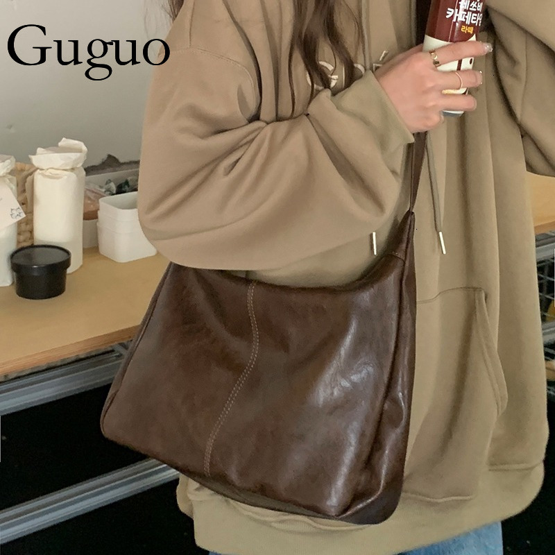 Luxury Bag Guguo Designer Bag Milad Retro Crossbody Bag For Women 2025 New Trend Korean Version Tote Bag Versatile Large Capacity Shoulder Bag