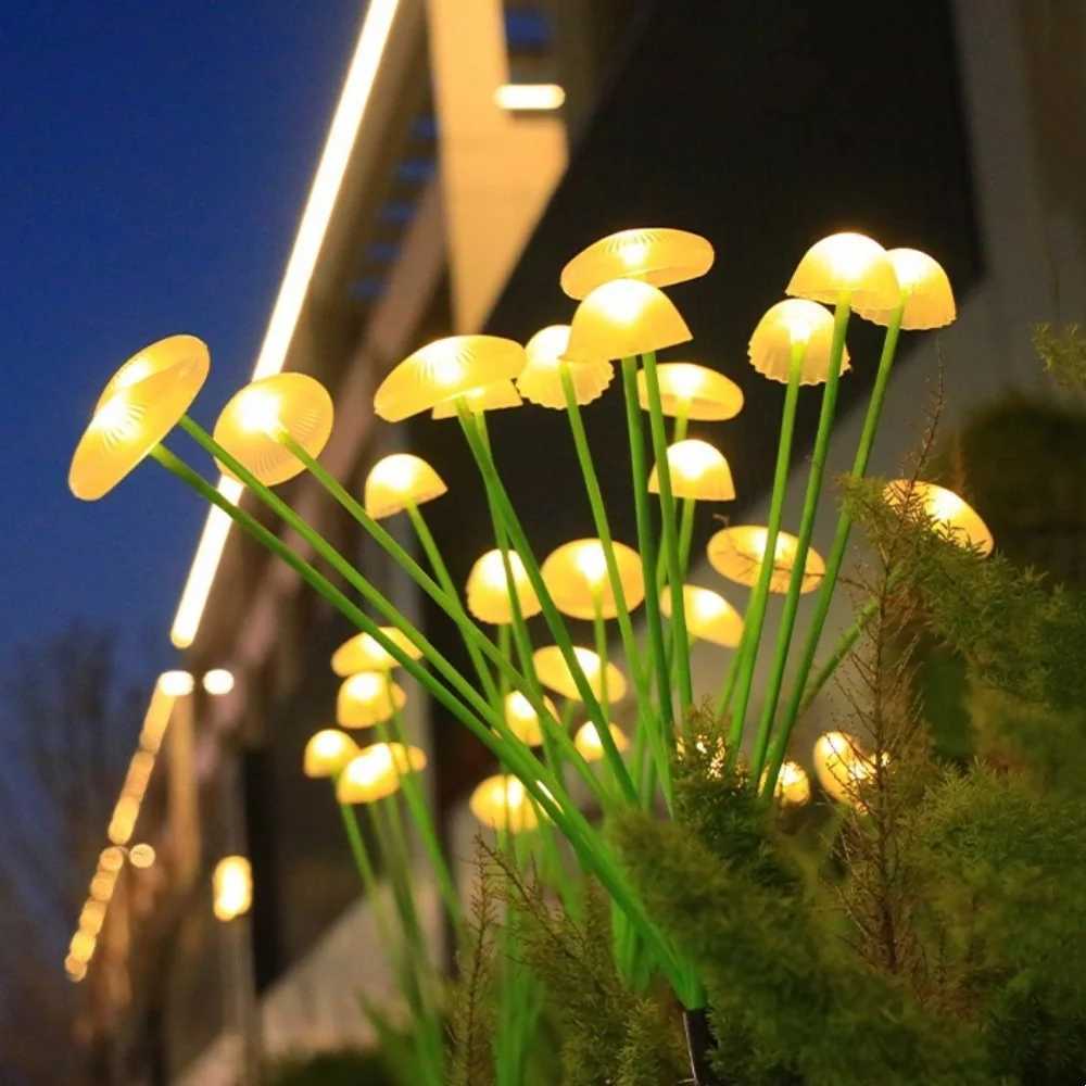 6LED mushroom light solar lawn light courtyard landscape decoration light swaying in the wind cute mushroom light C250922