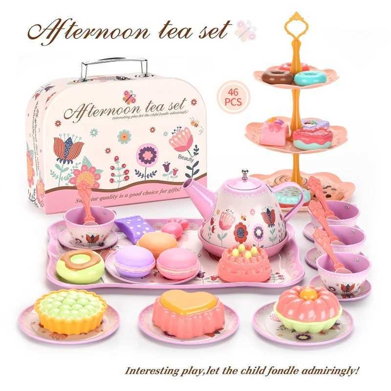 Afternoon Tea Sets Kid Pretend Play Toy Simulation Tea Set Tableware Play House Afternoon Tea Game Toys Gifts For Children Kids C250922