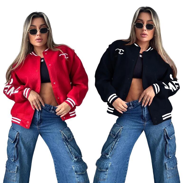 Womens baseball Jackets long sleeve wool blend woman designer jacket womens coat for autumn