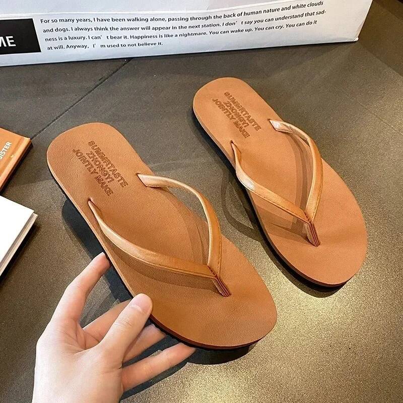 Women's Non-Slip Summer Flip Flops - Beach/Outdoor Casual Sandals, Fashion Slippers for Ladies, Comfortable Holiday Footwear ddmythur