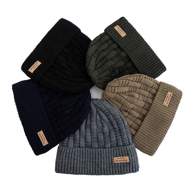 New Unisex Labal Winter Hats Outdoor Knitted Hats For Men Wen Beanie C P Fur Li Warm Sports Hats Y250920