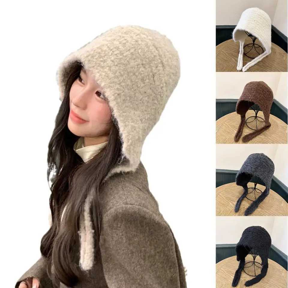 Winter Warm P Earmuffs C Thicke Windproof Knitted Beanies Bonnet Cold Protection Soft Pr Hat Autumn and Winter Y250920