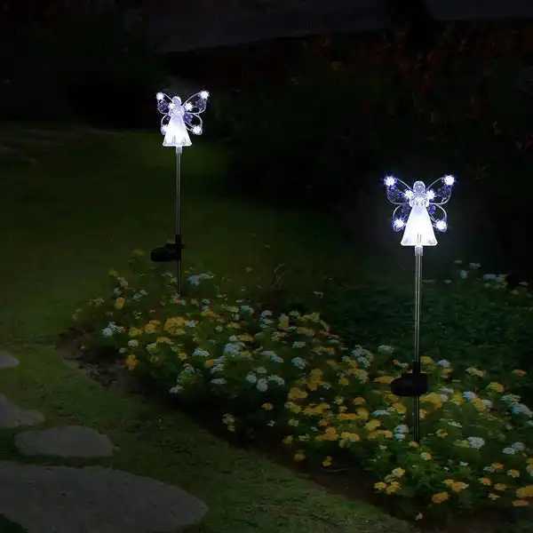 New Solar Angel Lights Outdoor Garden Decoration Landscape Housewarming Gift Cemetery Led Stake Lawn Yard Patio Solar Night Lamp C250922