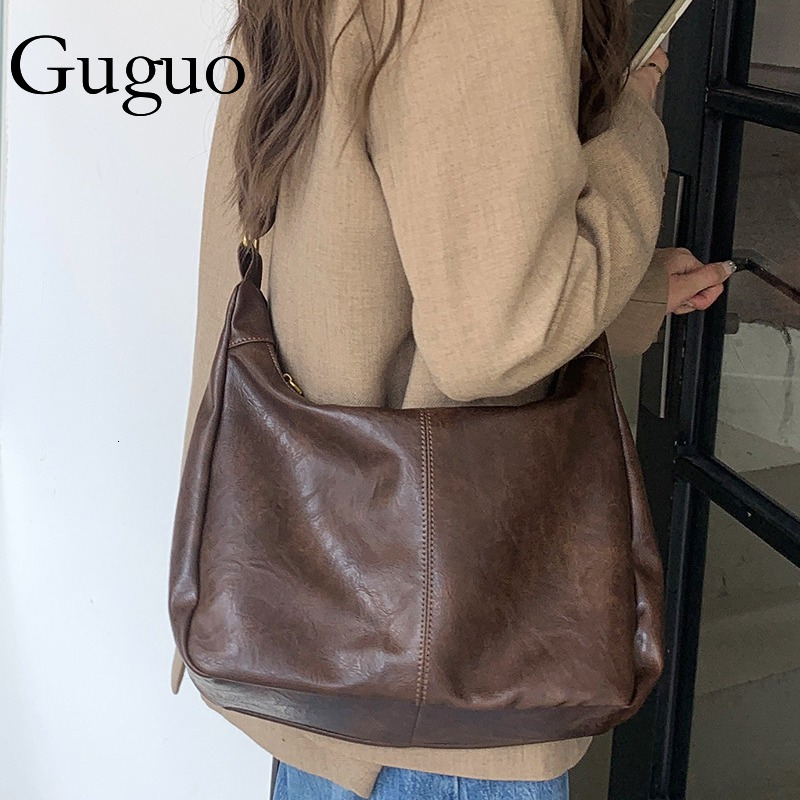 Luxury Bag Guguo Designer Bag Milad Retro Crossbody Bag For Women 2025 New Trend Korean Version Tote Bag Versatile Large Capacity Shoulder Bag
