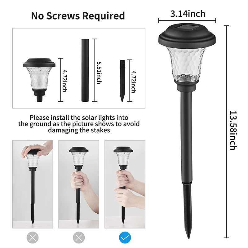 Solar Pathway Lights Outdoor Waterproof Garden Landscape Yard Walkway Patio Decor Solar Lawn Lamp C250922