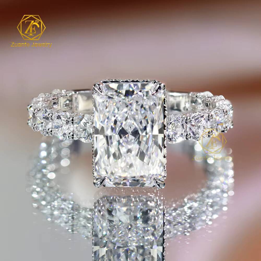 IGI Certified HPHT CVD Lab Grown Radiant Cut Diamond 3 Carats 18K 14K Real Gold Jewelry Engagement Wedding Ring for Women
