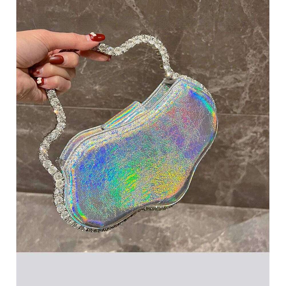 Designer Luxury Pink Rhinestone Dinner Purse Ladies Handbags Party Wedding Clutch Wrist Women Dia Circular Evening Bag