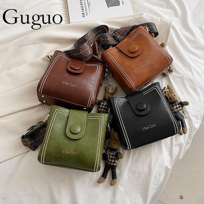 Guguo Designer Bag Women's New Trendy Shoulder Bag Crossbody Bag Fashion Versatile Bucket Bag Ladies' Vintage Tote Bag Luxury Bag Women'