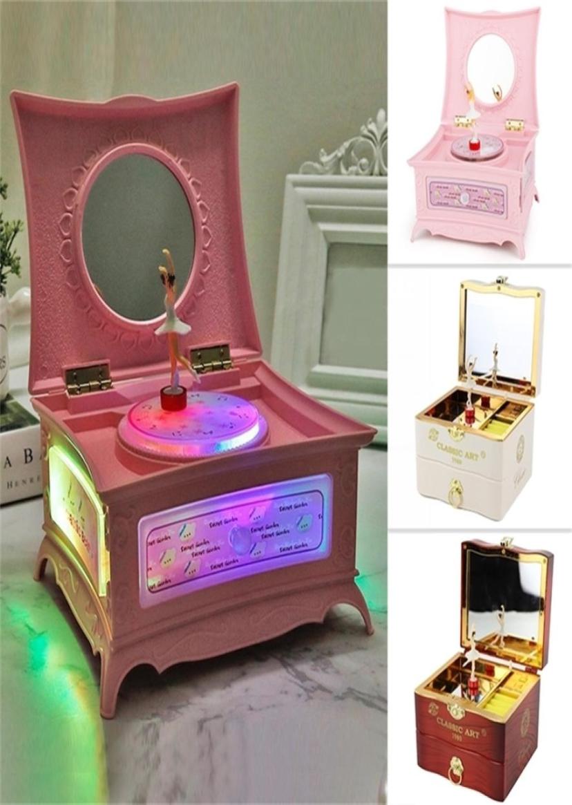 Classic Rotating Dancer Ballerina Piano Music Box Clockwork Plastic Jewelry Box Girls Hand Crank Music Mechanism Christmas Gift 218352276