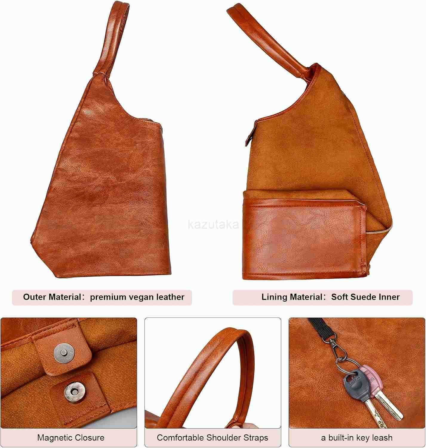 Women Vegan Leather Womens Slouchy Large Tote Bag Shoulder Purses Handbag Z250922