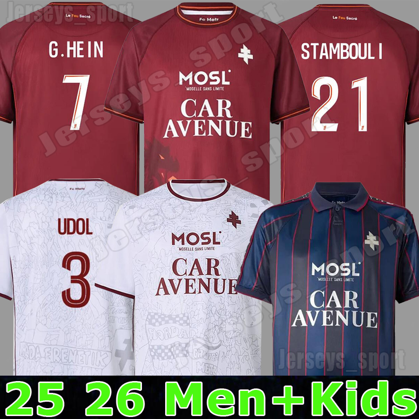 4XL 25 26 FC METZ Soccer Jerseys P. A.DIALLO JALLOW NIANE 03 04 MAZIZ UDOL maillots de foot YADE JOSEPH DANLEY SABALY 2025 2026 home away 3rd VAGNER BOULAYA foo