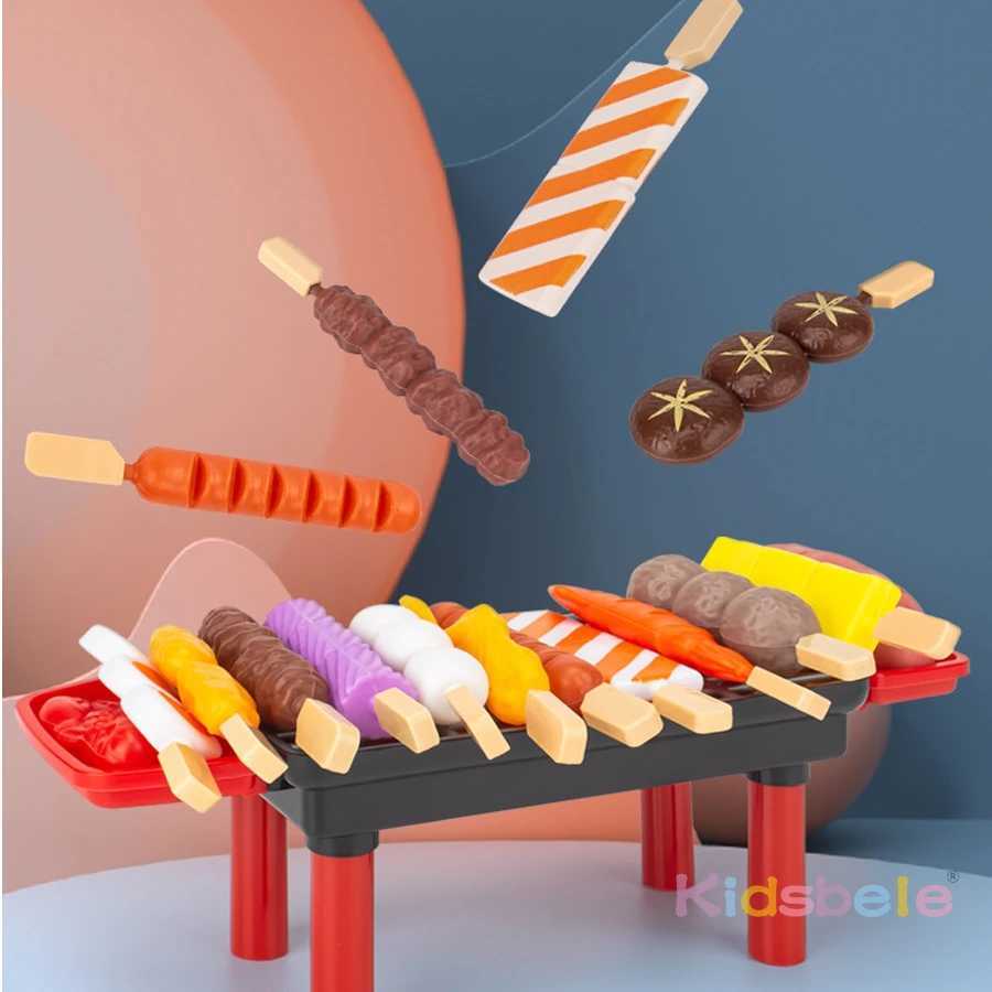 Large Play Food Set for Kids Kitchen BBQ Grill Hot Pot Pretend Cooking Toys Birthday Gift for Children C250922