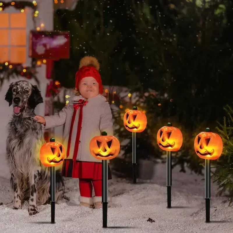 2PCS Solar Powered Lawn Lamp Set of 5 Cute Ghost lanterns Decorated Halloween Party Decoration For Home bar Atmosphere Decor C250922