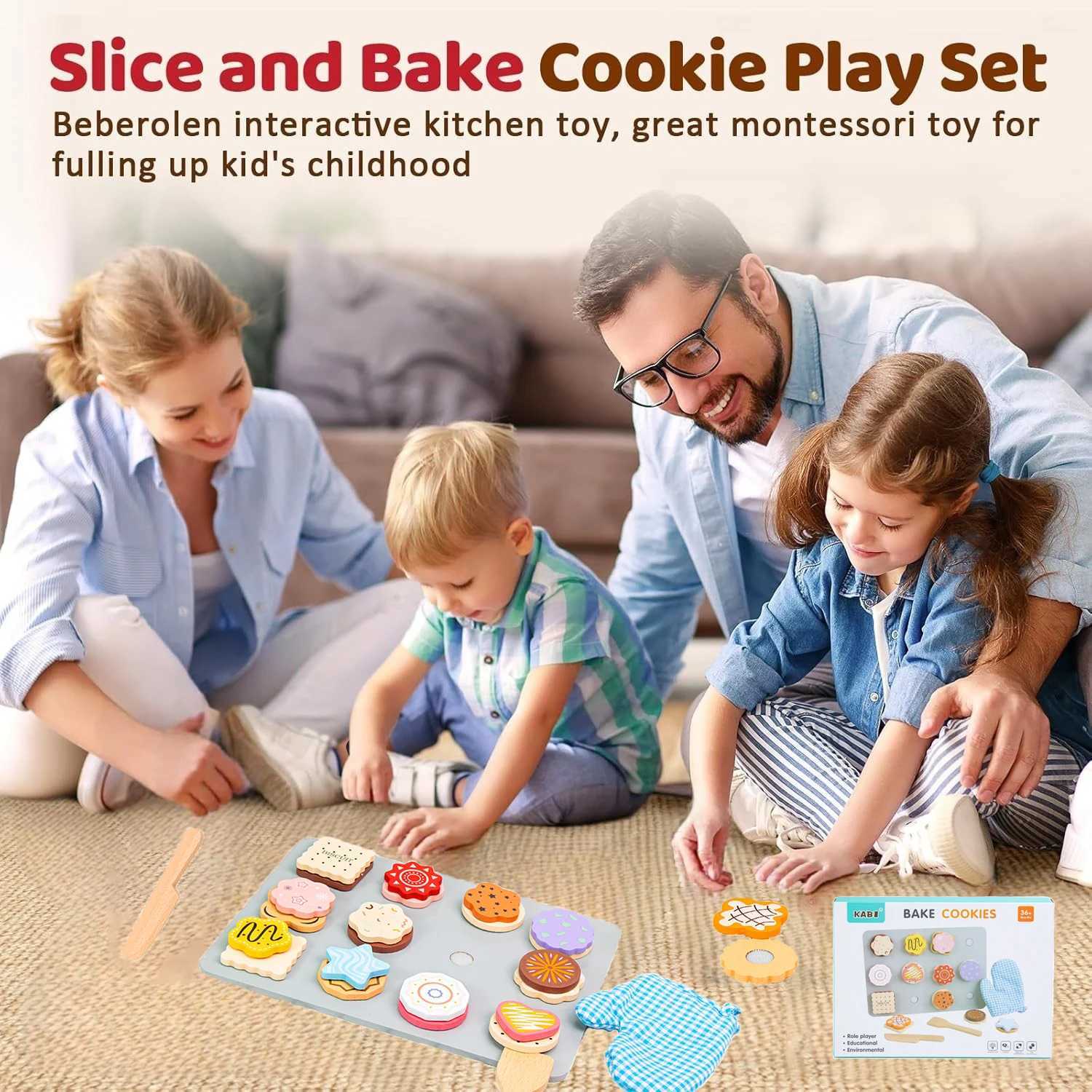 Wooden Cookie Play Food Set for Kids Kitchen Accessories Food Toys Pretend Play Slice and Bake Gift Toddler Learning Toys C250922