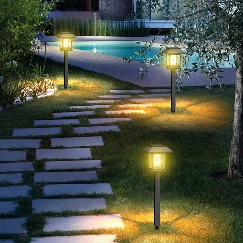 Solar Pathway Lights Outside Waterproof Walkway Light Solar Powered Landscape Lights for Driveway Lawn Patio Sidewalk Yard C250922