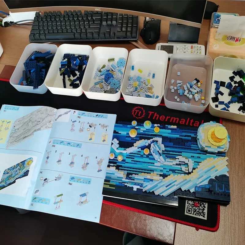 Vincent Van Gogh The Starry Night 21333 Art Painting Building Blocks Bricks Ideas Home Decorae Education Toys For Kids GiftsXJ250922
