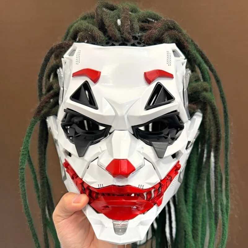 Joker Cosplay Resin Mask Cyberpunk Clown Braids 2D Anime RolePlaying Prop Cust Halloween Toy Gift for Fans And Collectors C250922