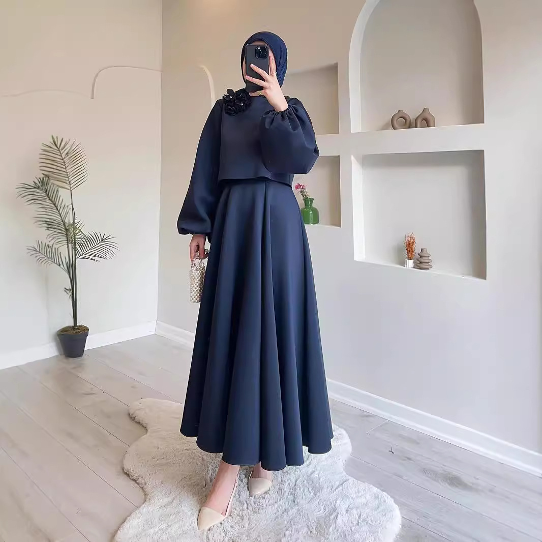 Women's dress, elegant women's two-piece set, dress suit, Muslim women's clothing