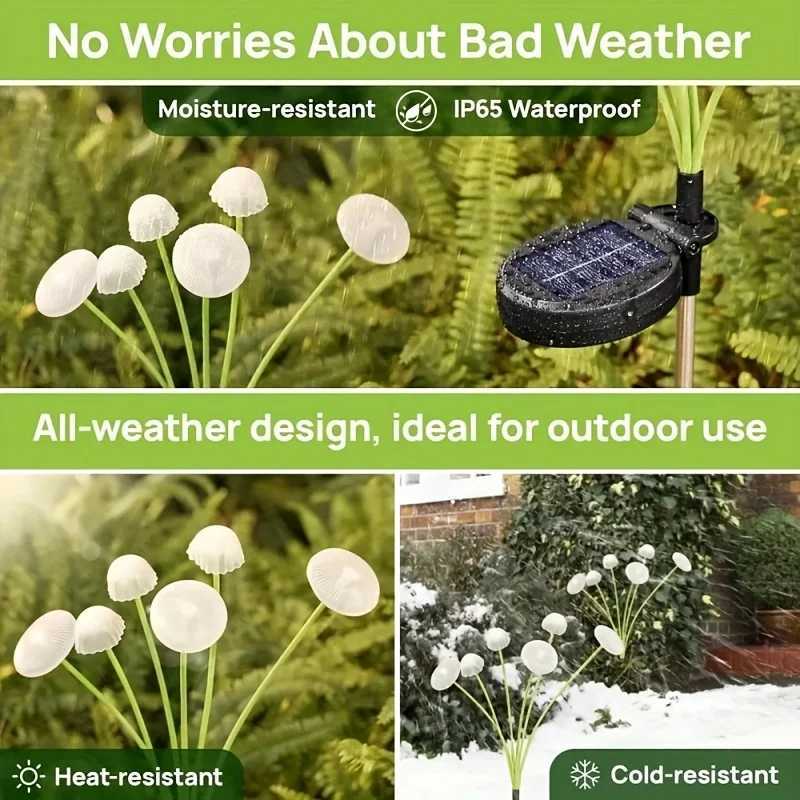 Solar 6LEDS Jellyfish Lights Mushroom Lights Solar Ground Plug Atmosphere Lights Garden Decoration Lights Lawn Lights For Outdoo C250922