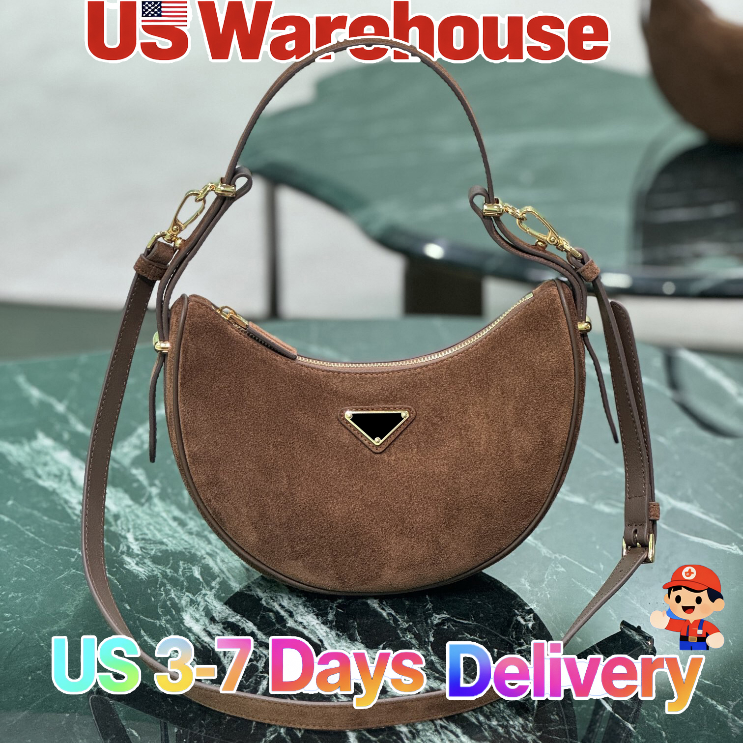 Suede Designer Bag Moon Bag Shoulder Bag Luxury Bag Wallet Crossbody Ladies Fashion High Quality Ladies Crossbody Bag Autumn Winter Mini Bag Underarm Bag