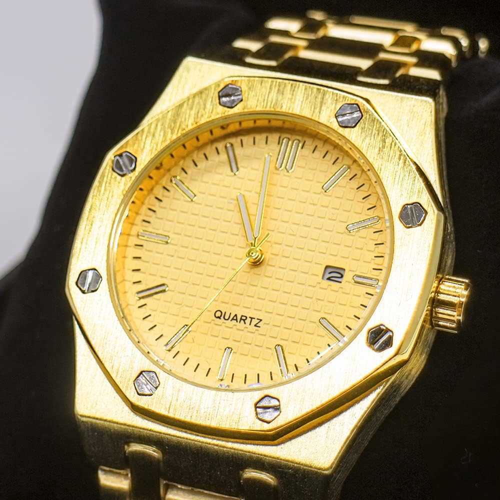 Mens Watches Royalty Stainless Steel Quartz Movement Date Male Clock Waterproof Luminous Hands Casual Business Wrist Watches for Men Z250922