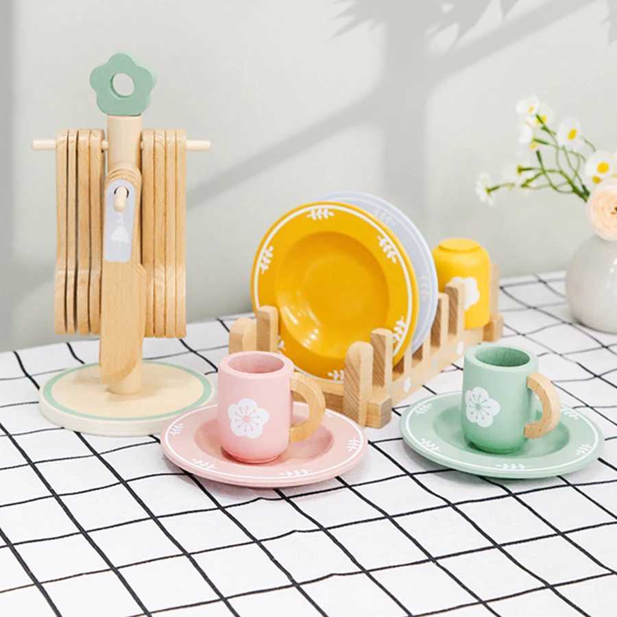 Baby wooden toy Kitchen toy wooden tableware set toy baby role play Educational Cosplay preschool toy gifts for kids C2509221