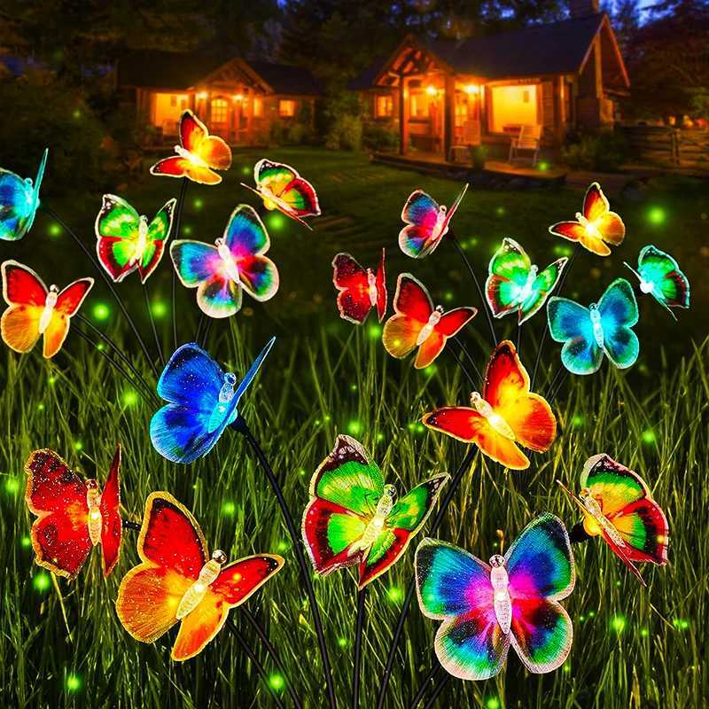 Solar Lights Outdoor Waterproof Garden Decor 6LED Butterfly Pathway Lights For Patio Yard Lawn Decor Lamp C250922