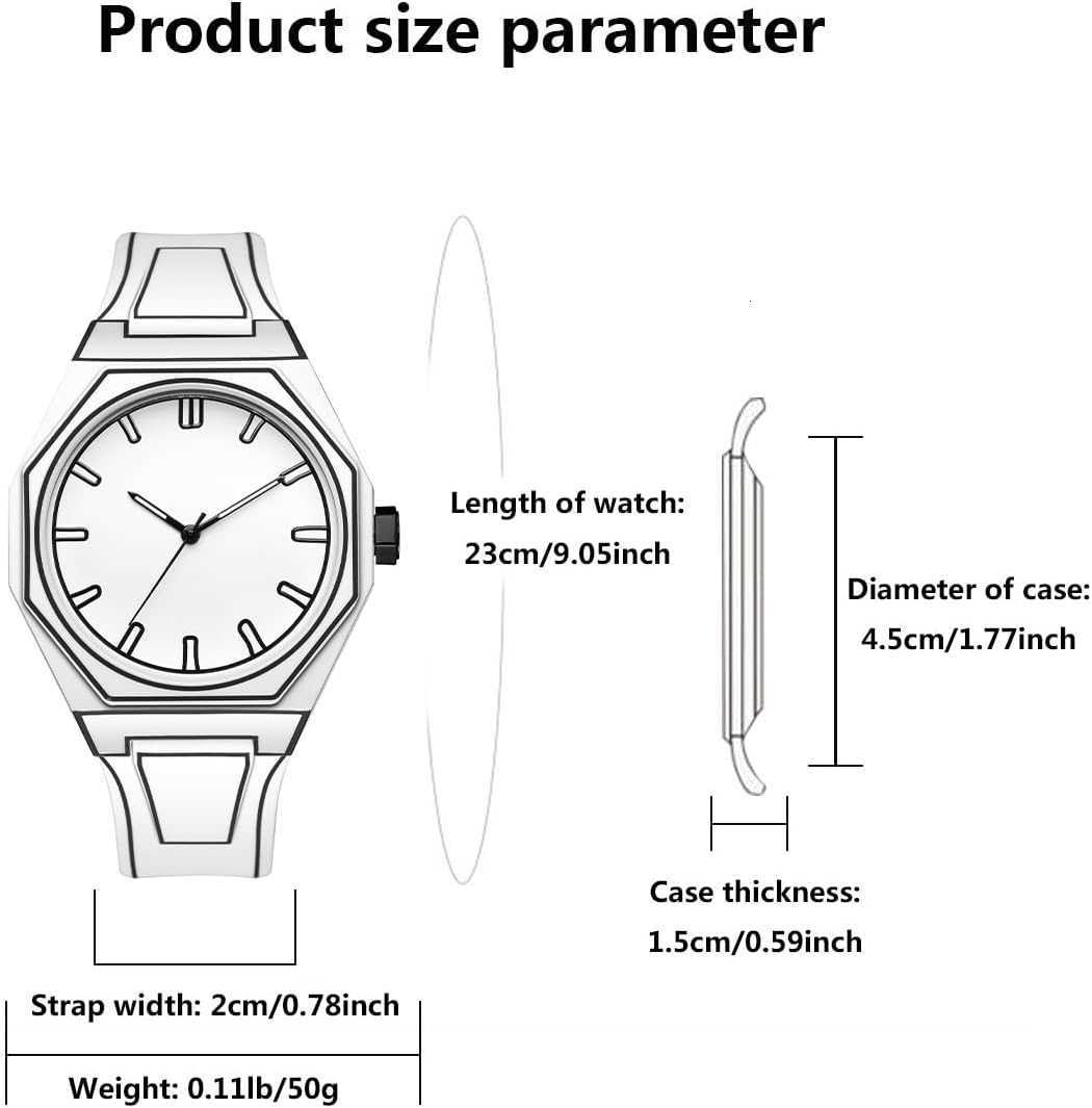 Sketch Watch Sports Fashion Quartz Minimalist Black and White Anime Series Watch Z250922