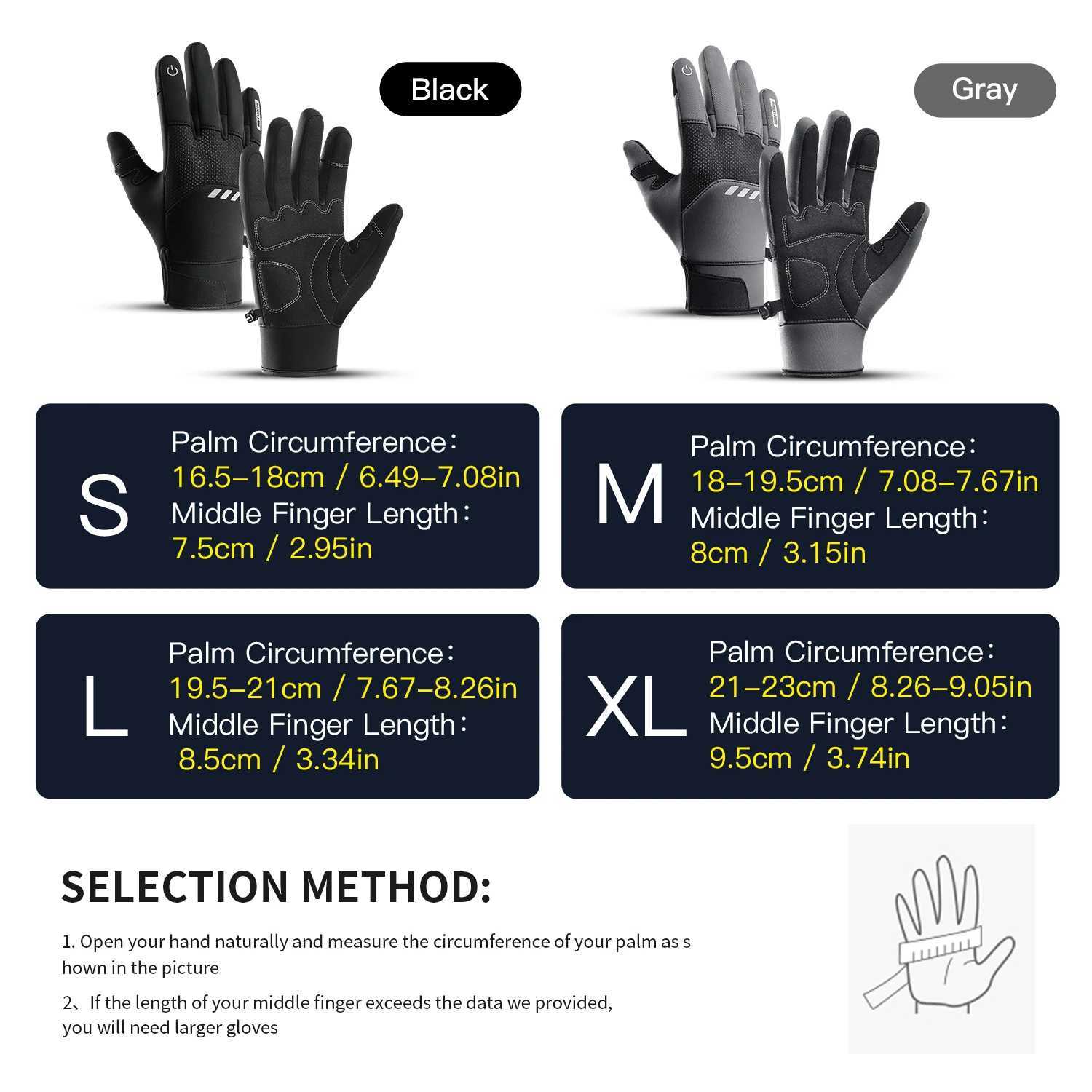 Autumn Winter Outdoor Cycling Gloves Gym Fitness Sports Running Warm Touch Screen Nonslip Gloves Motorcycle Gloves Men Black J2509221