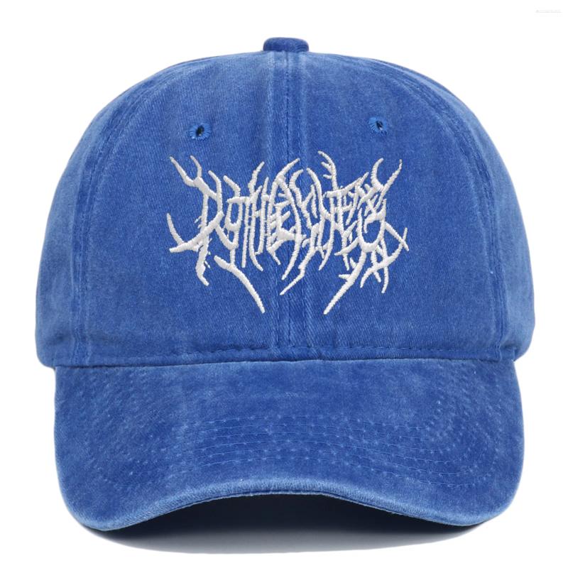 Unisex Retro Gothic Baseball Cap Crafted with Premium Fabric Water Themed Embroidered Unique Logo for Daily Wear