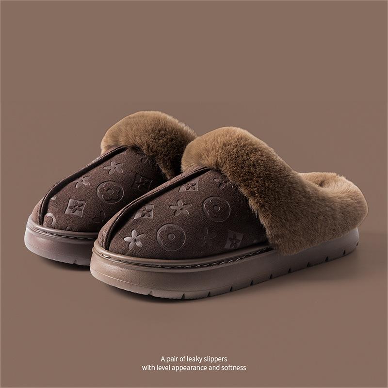 In 2025 Winter new home slippers, fleece warm thick-soled cotton slippers, outdoor and indoor fashionable cotton slippers, free shipping