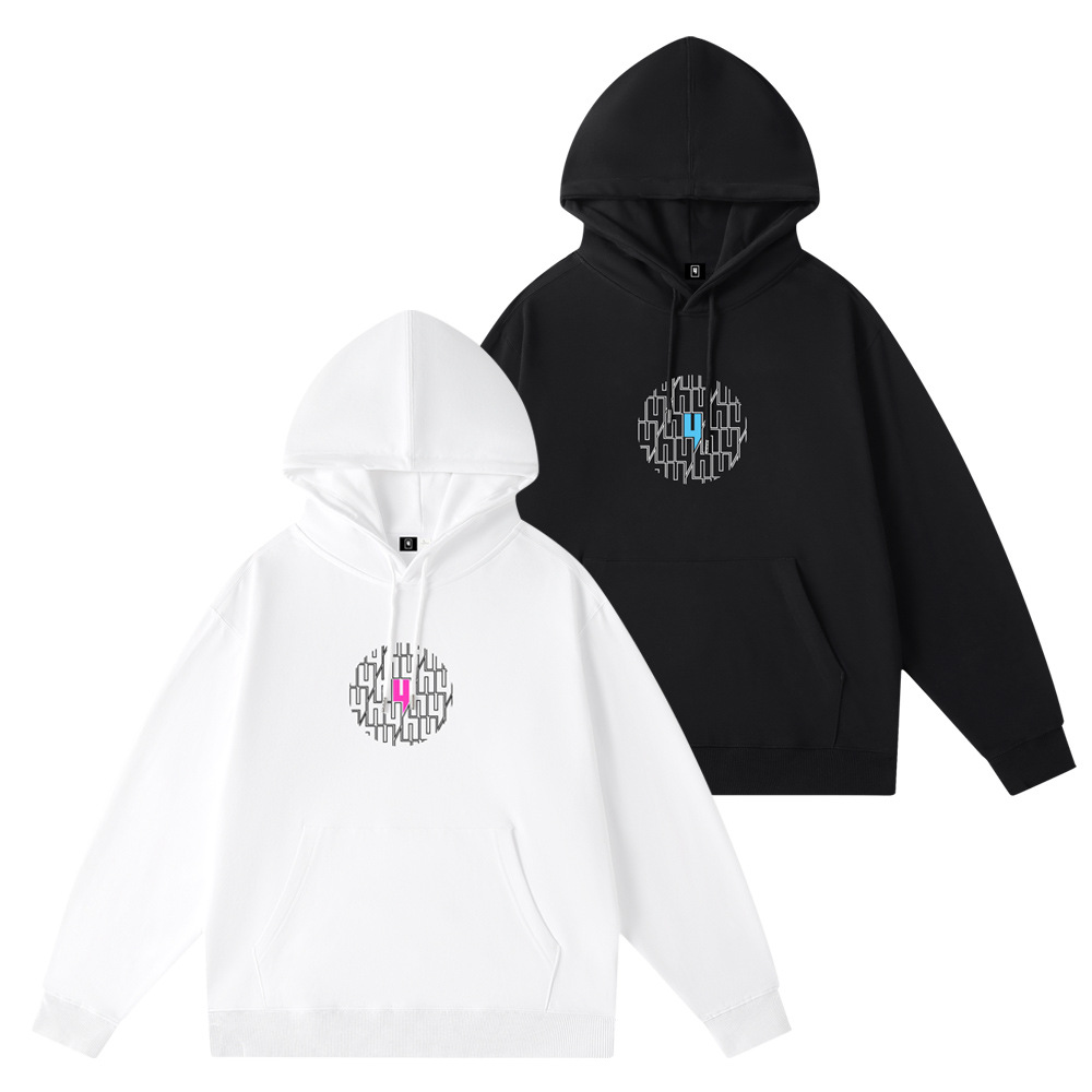 Men's Hoodie Luxurious Design High-quality Cotton Retro Letter Print In Black White Red And Blue Hip-hop Street Style Harajuku Youth Couple Birth