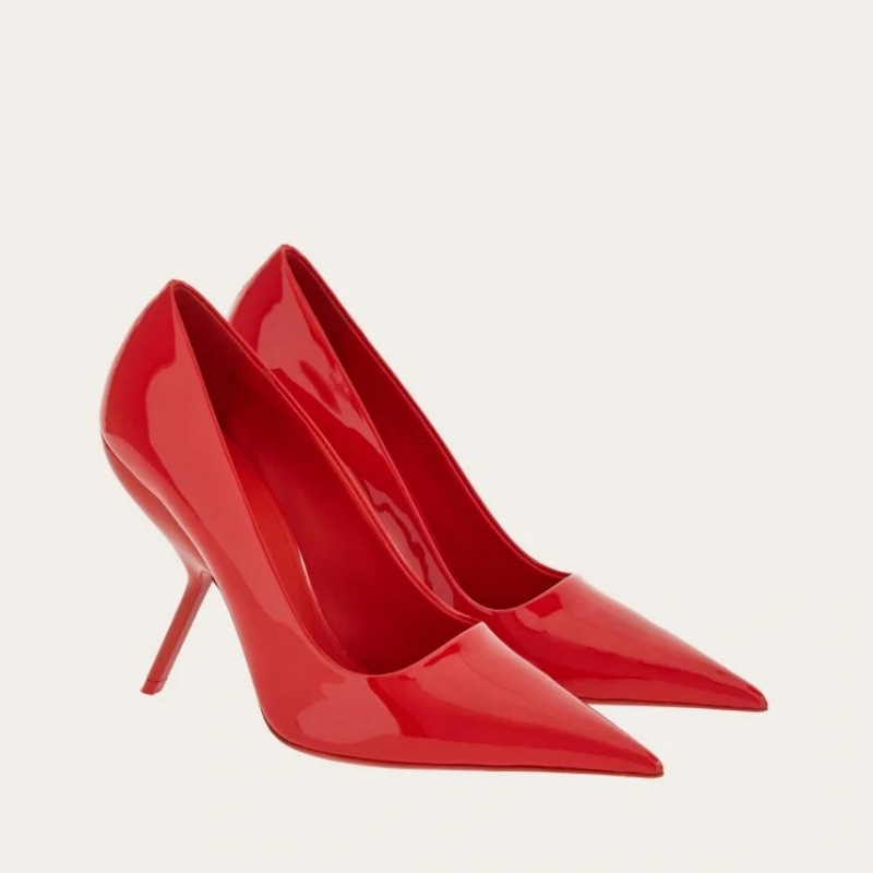 Fashion High Heels New Niche Design Special-shaped Heel Pointed Light Mouth Single Shoes Large Size Black Patent Leather Thin High Heel