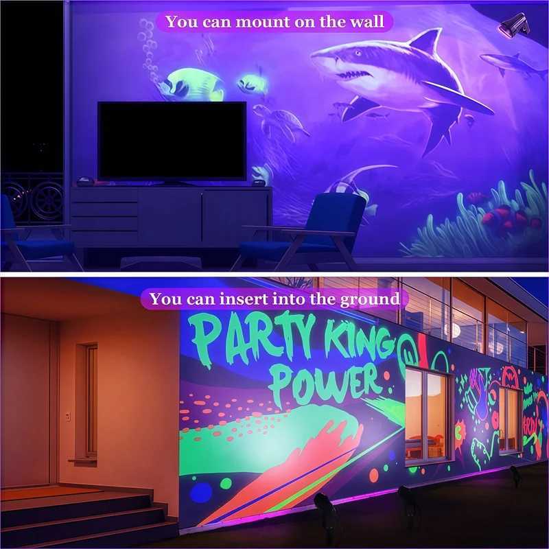 Outdoor Yard Lawn Lamp Garden Lighting Purple Lights Christmas Halloween Party Supplies 20W Spotlight Colourful Fluorescent Led C250922