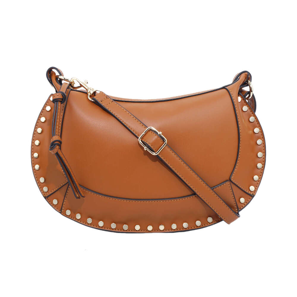 Designer Bags High-Quality Autumn Winter Classic series rivet zipper crossbody single-shoulder half-crescent bag for women.
