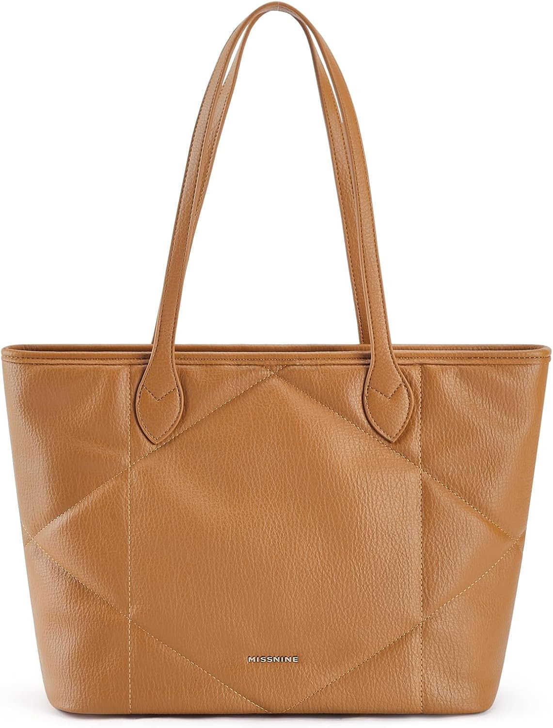 Missnine Quilted Tote Bags with Zipper Vegan Leather Purses and Handbags for Women Large Hobo Shoulder Bag Z250922