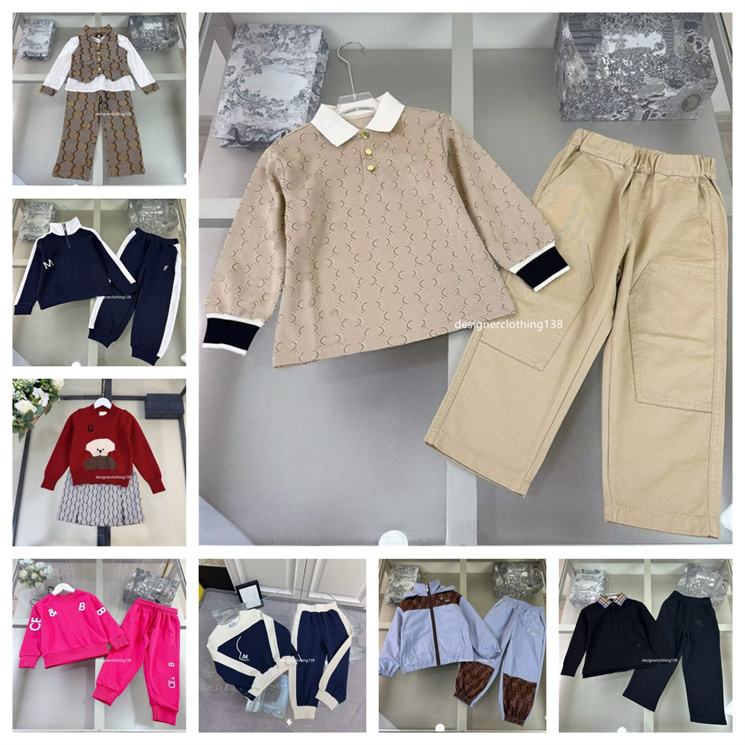 Spring and Autumn Classic kids Set Designer Edition Baby and Children's Clothing High-Quality Boys and Girls' Sports Sets Children's Fashion Two-Piece Set F27